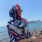 M265-02 Flower Frog-Navy Blue / 180*90cm