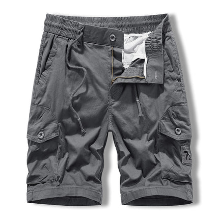 Multi-pocket Crock Pants Men's Summer Mountain Camping Trendy Washed Loose Trendy Brand Men's Stretch Casual Shorts Men's