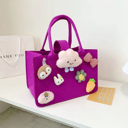 Cross-Border Cartoon Felt Bag, Cute Mommy Bag, New Baby 100-Day Banquet Souvenir Handbag, Felt Handbag