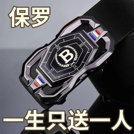 Men's Recycled Leather Belt with Automatic Buckle, Trendy and Versatile for Young and Middle-Aged People, Business Pants Belt Wholesale Waistband