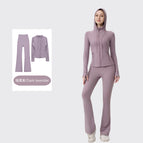 Hooded dark purple trumpet suit / 2/S