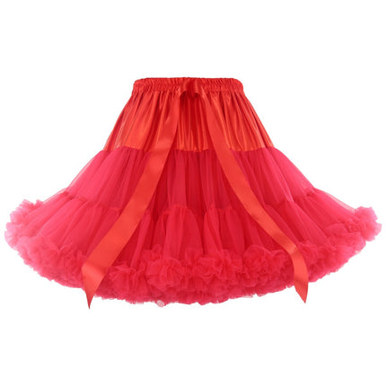 Adult Petticoat Daily Style Ultra-Puffy Nylon Lolita Cloud Petticoat Seamless Marshmallow Violent Puffy Skirt