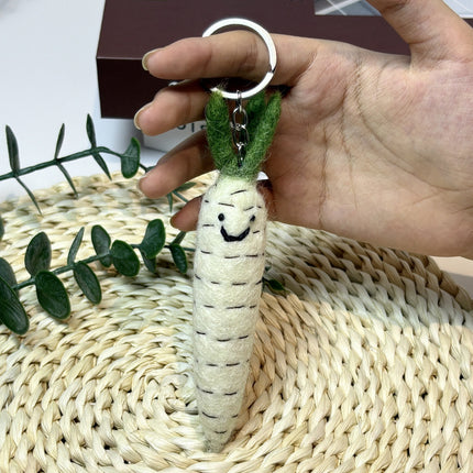 Nepalese Handmade Wool Felt Finished Vegetable and Fruit Bag Pendant Cute Bread Keychain Creative Decoration