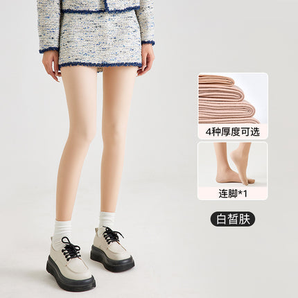 Beautiful Legs Concealer Double-Layer Bare-Leg Effect Pantyhose for Women, Autumn and Winter Fleece-Lined Thickened Natural-Looking Leggings