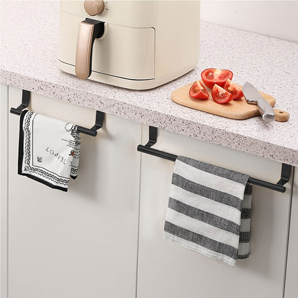 Ready-Made No-Drill Towel Rack Wardrobe Kitchen Cabinet Storage Rack Over-The-Door Bathroom