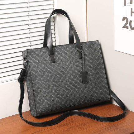 Men's bag 2022 new men's briefcase business handbag fashion vintage printing office computer bag wholesale