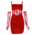 New year red [including dress + sleeves] / S