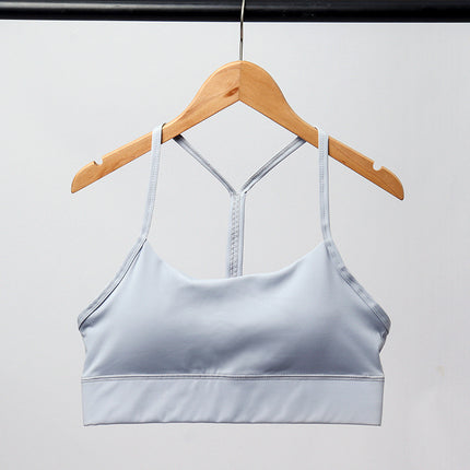 Luo Qi double-sided brushed nude yoga sports underwear fitness running outer wear beauty back shockproof vest bra for women
