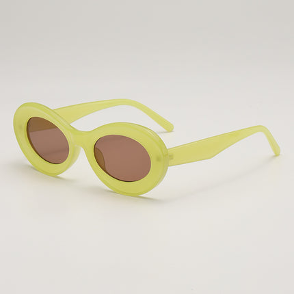 Oleo New Candy Color Small Frame Oval Dopamine Color Sunglasses Travel Party Photo Shade Sunglasses