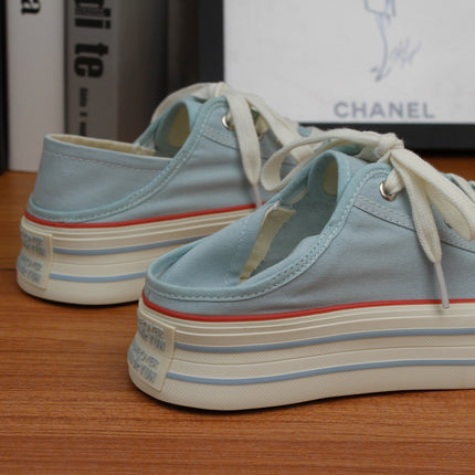 Two-Way Wear Thick-Soled Canvas Shoes for Women, Dopamine Sneakers, White Shoes, 2026 New Spring/Summer Thin Style, Trendy on Instagram