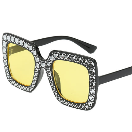 European and American fashion new large frame anti-Diamond sunglasses high-level star square sunglasses cross-border sunglasses