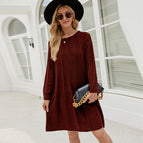 Wine red sweater dress / S