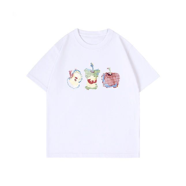 American-Style Pure Cotton Short-Sleeve T-Shirt for Women, Summer 2026 New Design, Student Loose and Casual Style, Regular Shoulder Half-Sleeve Top