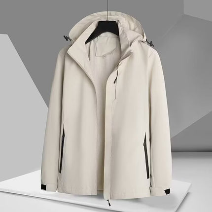 Removable Hat Fashionable Urban Four Seasons Universal Men's Windbreaker Straight Style Couple's Rushwork Mountaineering Suit Jacket