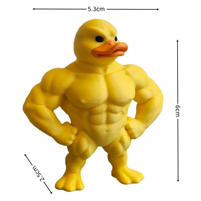 Muscle Little Yellow Duck Toy Funny Standing Duck Home Decoration Desktop Ornament Gift for Friends Model