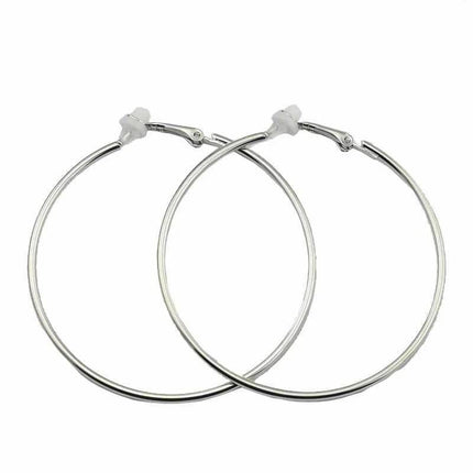 925 Silver Needle Hoop Earrings Hoop Earrings Exaggerated Stylish Elegant Ins Style Popular Earrings Ear Buckles Korean Metal