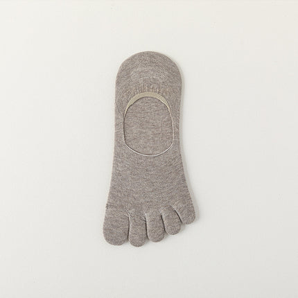 Finger socks men's solid color leisure boat socks spring and summer breathable thin cotton antibacterial deodorant socks summer toe socks