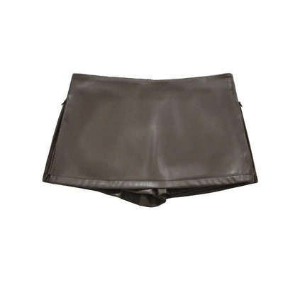 2025 New Cross-Border Dropshipping Black Mini Skirt Elegant Korean Fashion Leather Skirt Cross-Border Dropshipping