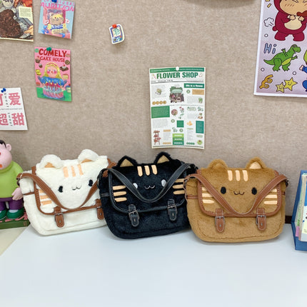 Cute Cat Plush Small Bag Shoulder Bag New Online Popular High Color Value Cartoon Plush Doll Handbag Women's Bag