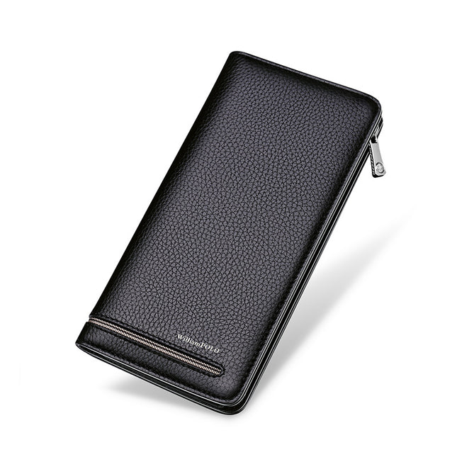 King Paul Card Holder Men's Long Genuine Leather Anti-theft Brush Multi-Card Holder Wallet Large Capacity Card Holder Card Holder for Men