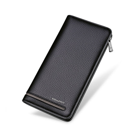 King Paul Card Holder Men's Long Genuine Leather Anti-theft Brush Multi-Card Holder Wallet Large Capacity Card Holder Card Holder for Men