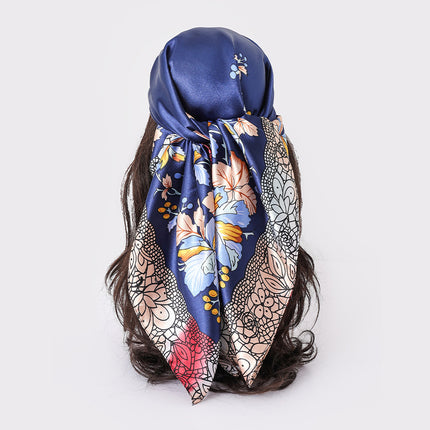 Spring and Autumn New Large Square Scarf Large Silk Scarf Decorative South Korea All-match Women's Scarf Headscarf Scarf Chic Style Hair Belt Art