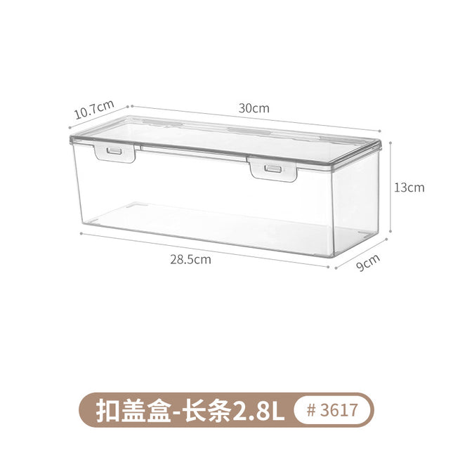 Desktop Storage Box Narrow and Long Transparent Deep Sundries Flatting Box Rectangular Gap Storage Box Storage Box