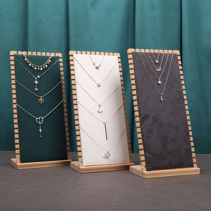 Bamboo Creative L-shaped necklace display stand vertical heightened bracelet pendant jewelry window counter display props