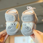 Gray hippopotamus velcro [autumn and winter plus velvet yz] / Inner length 11cm (recommended for 0-4 months)