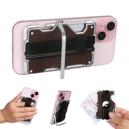 Patented Mobile Phone Holder Card Holder Aluminum Alloy Metal Card Box Large Capacity Multi-Card Wallet Magsafe Magnetic Suction Bag