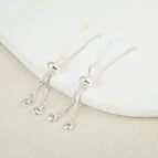 6cm zipper [1 piece/approx. 1.4g/pack] / Thick silver color-preserving real gold