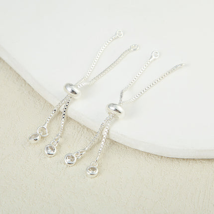 18K Color-Preserving Real Gold Silicone Copper Zipper Adjustable Extension Chain DIY Telescopic Chain Bracelet Necklace Accessories Wholesale