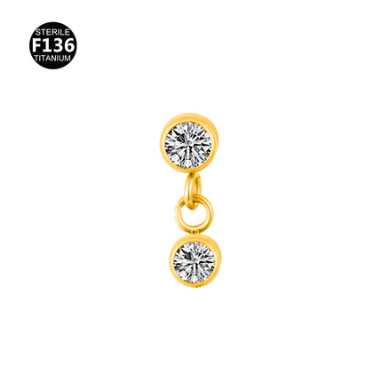 New pendant lip nail 0.9 teeth F136 titanium alloy moon lightning cone lip nail ear bone nail tragus 5A zircon