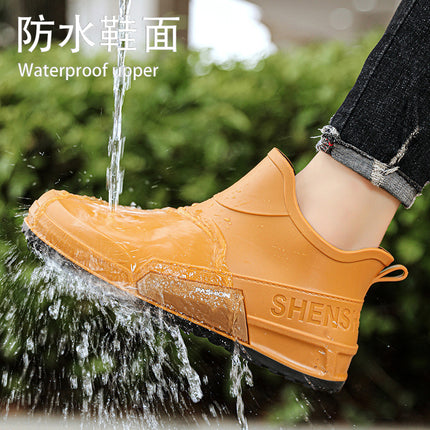 Short-Tube Rain Boots for Men, Non-Slip and Wear-Resistant, Suitable for Fishing and Water Activities, 2026 Men's Waterproof Kitchen Rain Boots, Beach Shoes