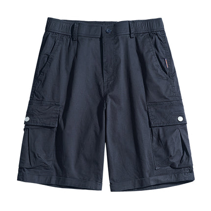 Loose Tooling Pants Men's Summer Japanese Tooling Washed Cotton Casual Shorts Men's Trendy Brand Stretch Pants