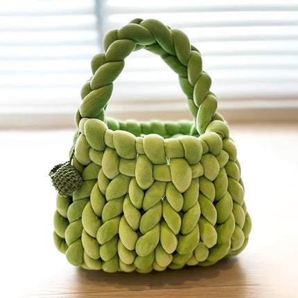 Core-Filled Cotton Icelandic Wool Hand-Woven Bag Cat Nest Pillow Hand Bag Autumn and Winter Extra Thick Handbag Material Bag