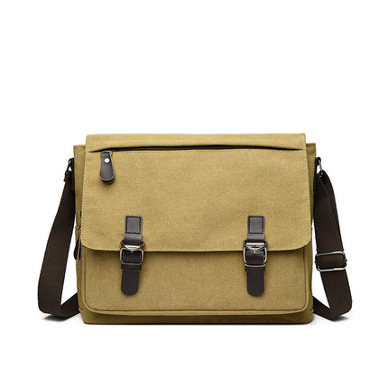 Korean Style Canvas Crossbody Bag Trendy Shoulder Bag Men's Large Capacity Student Computer Bag Camera Bag Large Factory Direct Sale