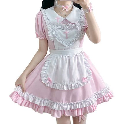 Japanese Classic Anime Maid Outfit Cross Nurse Cosplay Maid Restaurant Uniform Export Dress for Women