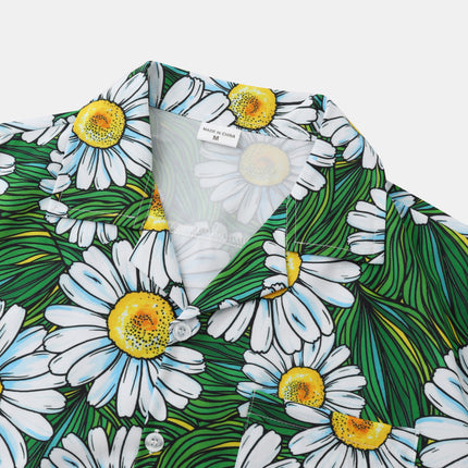Hawaii Beach Shrimp Several Waves Cuban Collar Ice Silk Digital Printing Fashion Casual Short Sleeve Flower Shirt