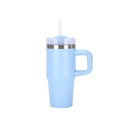 14oz Large-Capacity Handle Car Cup 304 Stainless Steel Thermal Insulation Ice Cup Outdoor High-Looking Straw Cup