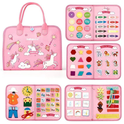 Cross-border Children's Busy Board Dressing Buckle Learning Board Felt DIY Early Education Toys Quiet Book Felt Learning Board