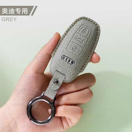 Suitable for Audi A6L Key Cover A8 Male A4L Male A7A3 Female Q3 Car Q5L Cowhide Q8 Shell Q7 Buckle Q2L Special Buckle