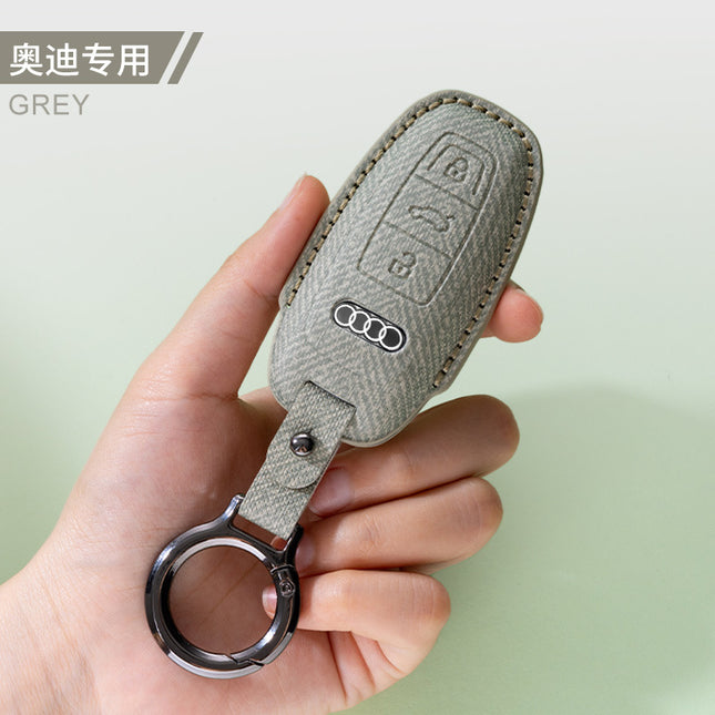 Suitable for Audi A6L Key Cover A8 Male A4L Male A7A3 Female Q3 Car Q5L Cowhide Q8 Shell Q7 Buckle Q2L Special Buckle