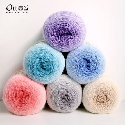Ruyi Bird Qinglan 200g Long Section Dyed Hand-Knitted Thick Wool Seven-Star Blanket Sweater Jacket Scarf Gradient Wool Ball
