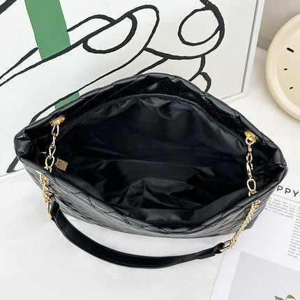 Cross-border Two-piece Fashionable Distinctive Denim Pattern Diamond Pattern Embroidered Tote Large Bag with Mini Change Small Round Bag Trendy
