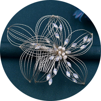 Yulapan HP257 Foreign Trade Hair Creative Bride Hair Accessories Handmade Hollow Flower Comb Headwear Korean Hair Comb