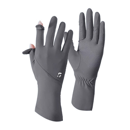 Summer Sun Protection Gloves Women's Outdoor Riding Driving UV Protection Ice Silk Gloves Touch Screen Internet Popular Gloves