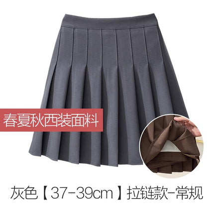 Thickened Woolen Pleated Skirt Skirt Women's Autumn and Winter New Slimming High Waist A- Line JK College Black Ins Short Skirt
