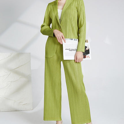Casual Business Wear Pants Suit Women's High-end Fashion 2023 New Suit Jacket Pleated Pants Women's Two-piece Set