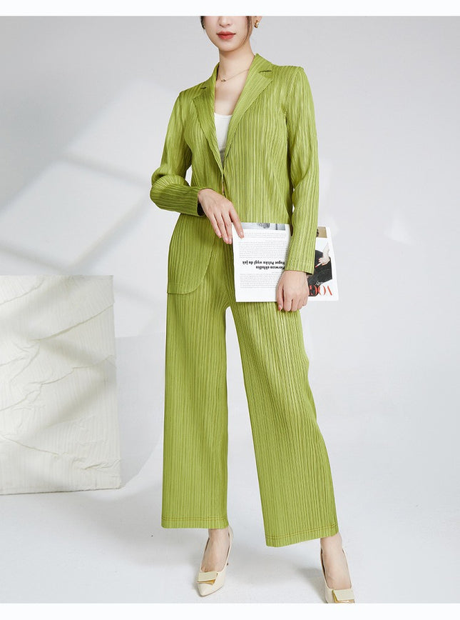 Casual Business Wear Pants Suit Women's High-end Fashion 2023 New Suit Jacket Pleated Pants Women's Two-piece Set